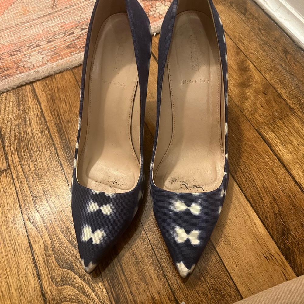 Women's Blue Patterned Heels